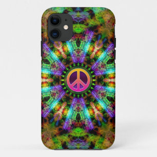 Groovy Vredesteken Regenboog Vreugde iPhone 11 Hoesje