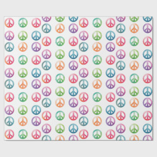 Groovy vredestekens waterverf stijl hippie liefde cadeaupapier