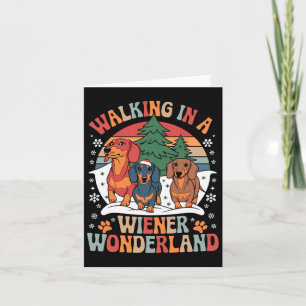 Groovy wandelen in een Wiener wonderland Dachshund Kaart