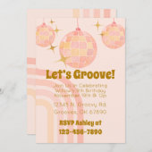 Groovy Waterverf Disco Verjaardagsuitnodiging Kaart (Voorkant / Achterkant)