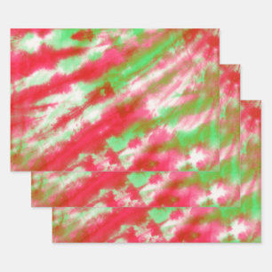 Groovy Waterverf Tie Dye Boho Kerstvakantie Inpakpapier Vel