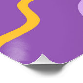 Groovy Wavy Stripe Paarse Gele Abstracte Lente Perfect Poster (Hoek)