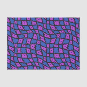 Groovy Wavy Trippy 60s Bloem Controles Blauw Roze Tissuepapier