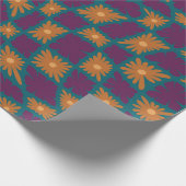 Groovy Wavy Trippy 60s Flower Controls Sinaasappel Cadeaupapier (Hoek)