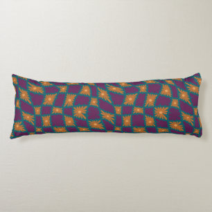 Groovy Wavy Trippy 60s Flower Controls Sinaasappel Lichaamskussen