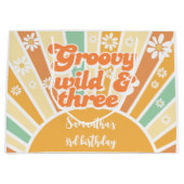 Groovy wild en drie retro zon kinderen verjaardag groot cadeauzakje (Voorkant)