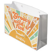 Groovy wild en vijf retro zon kinderen verjaardag groot cadeauzakje (Achterkant Gekanteld)