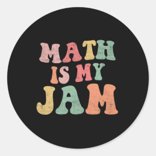 Groovy Wiskunde is mijn jam eerste dag terug naar Ronde Sticker
