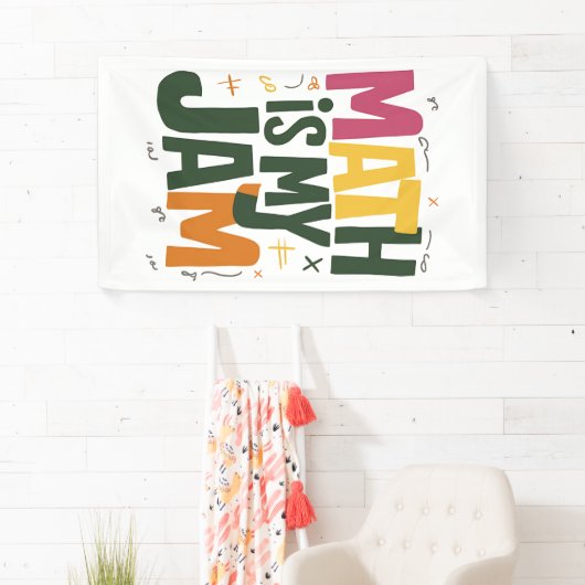 Groovy Wiskunde is mijn jam eerste dag terug naar  Spandoek (Insitu)