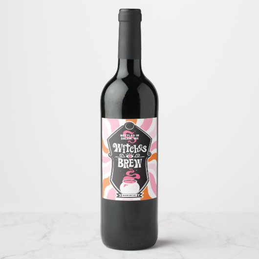 Groovy Witches Brew Wijn Etiket (Voorkant)