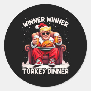 Groovy Xmas Trump Winnaar Turkije Diner dan Ronde Sticker