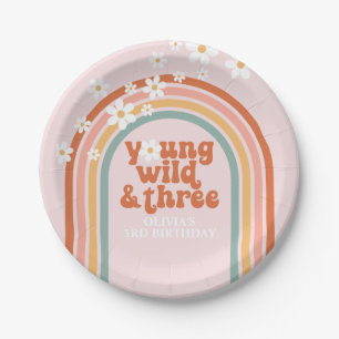 Groovy Young Wild Driedaagse regenboog, derde verj Papieren Bordje