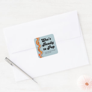 Groovy Ze is klaar om retro stoffige blauwe te pop Vierkante Sticker