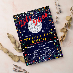 Groovy Zilver Disco Bal Feest Nacht Verjaardag Kaart