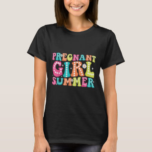 Groovy zwangerschap onthullen zwanger meisje zomer t-shirt