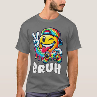 Groovyie Dye Gaming Grappige Bruh Jongens Vredeste T-shirt