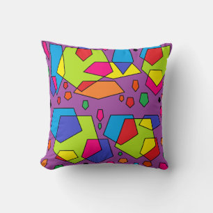Gros audacieux design coloré mignon coussin pourpr