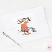 Gros autocollants carré de Père Noël (Enveloppe)