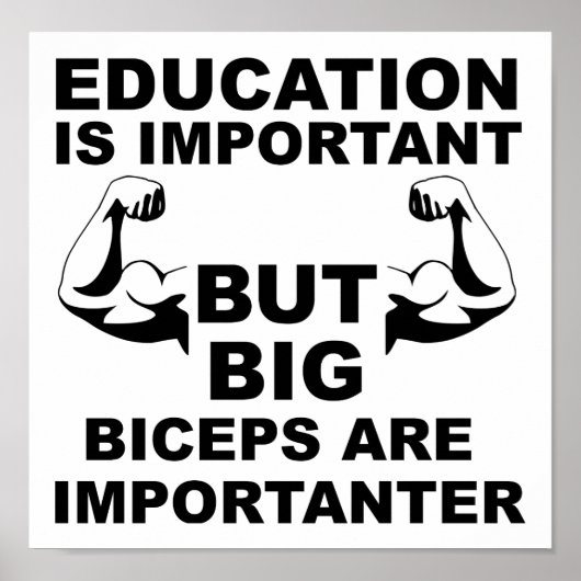 Gros Biceps Importanter Funny Poster (Devant)