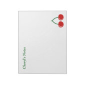 Gros carnet de notes de cerises rouges avec nom pe (Tourné)
