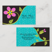 Gros carte de visite de fleurs roses chaudes modèl (Devant / Derrière)