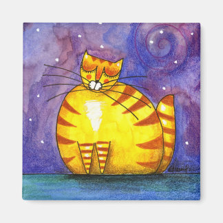 Gros chat jaune gras - Aimant