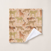 Gros Chats Sur Les Pois De Pêche (Gant de toilette)