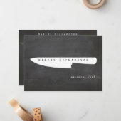 Gros Chef Couteau Logo 2 Chef, Carte pour notes Pl (Devant/Arrière en situation)