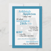 Gros chouette bleue Bleue Bébé Invitations de douc (Dos)