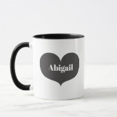 Gros coeur gris Mug personnalisé (Gauche)