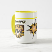 Gros Combo Mug 400gr. (Blanc et Jaune) (Devant gauche)