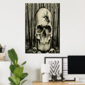 Gros crâne dans la forêt | AI Art Poster (Bureau à domicile)