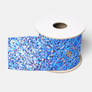 Gros-grain 049 Ruban bleu et or