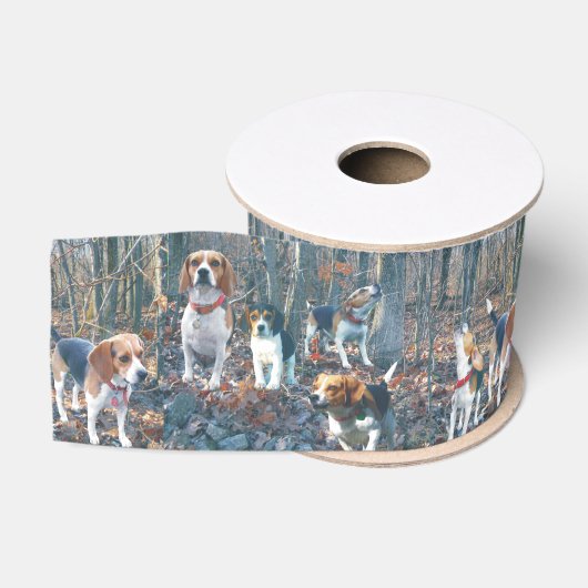 Gros-grain Beagles dans le ruban de beagle en bois (Bobine)