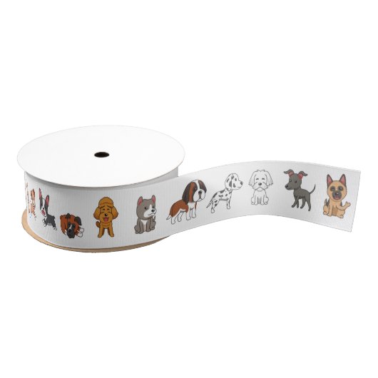 Gros-grain Chiens des douzaines de ruban Grosgrain (Bobine)