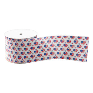 Gros-grain Coeurs patriotiques Ruban Grosgrain