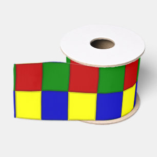 Gros-grain Couleurs primaires BROUILLÉ CARRÉ-Grosgrain Ruban