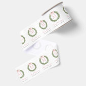 Gros-grain Couronne de Noël Monogramme avec Ruban Rose (Dos)