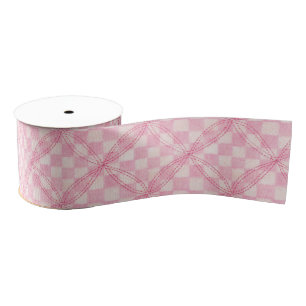 Gros-grain COUVERTURE À CARREAUX ROSE VÉRIFIE Ruban Grosgrain