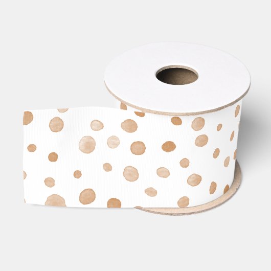 Gros-grain Dots d'aquarelle Confetti de rouille Ruban (Bobine)