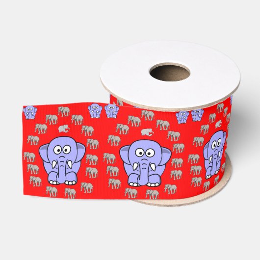 Gros-grain éléphants décoratifs en ruban (Bobine)