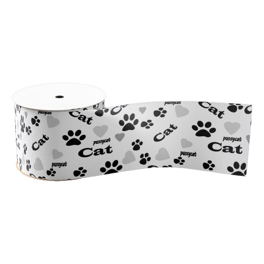 Gros-grain Empreintes de chat ruban grosgrain (Bobine)