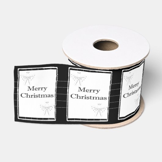 Gros-grain Joyeux ruban décoratif de Noël, (Bobine)
