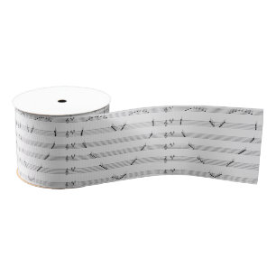 Gros-grain L'amour conceptuel de musique note le ruban