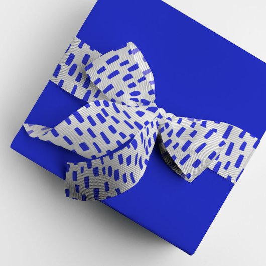 Gros-grain Points de caissage blancs et bleus Ruban Grosgrain