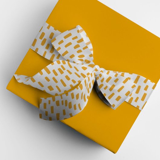 Gros-grain Points de lavage blanc et orange Ruban Grosgrain