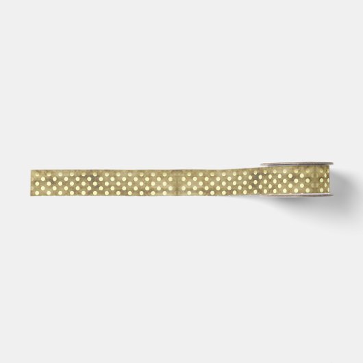 Gros-grain Pois beige et ruban vert (Devant)