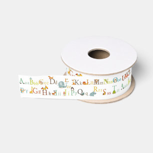 Gros-grain Ruban 1,5" - Alphabet