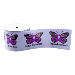 Gros-grain Ruban 3" de conscience de papillon de lupus