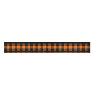 Gros-grain Ruban à carreaux orange et noir Halloween